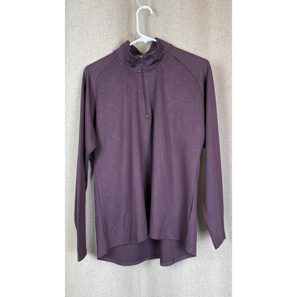 Oxford Golf Quarter Zip Pullover | Plum | Dot Texture - Picture 2 of 4
